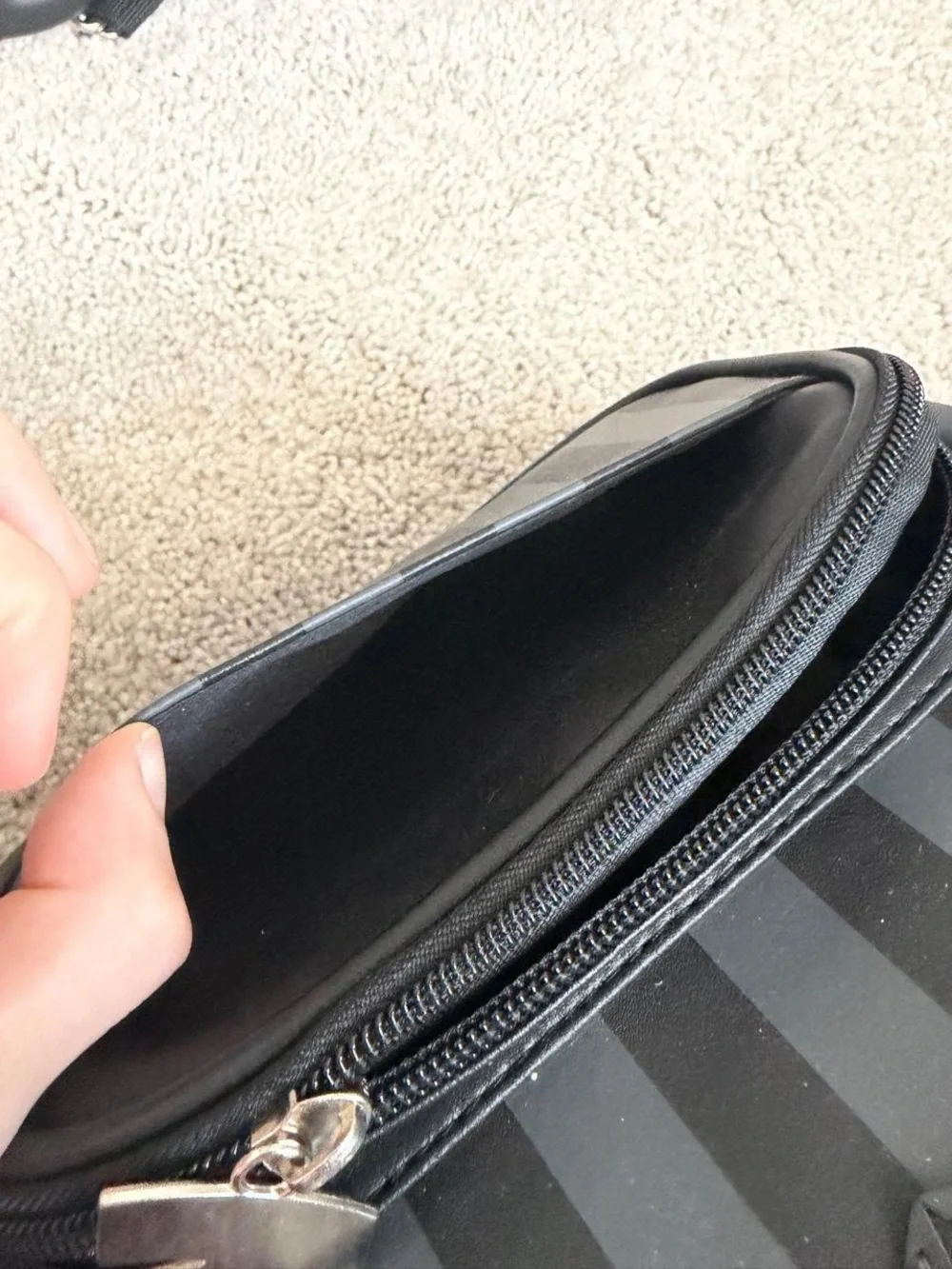 Black Striped Men's Backpack - Unbranded